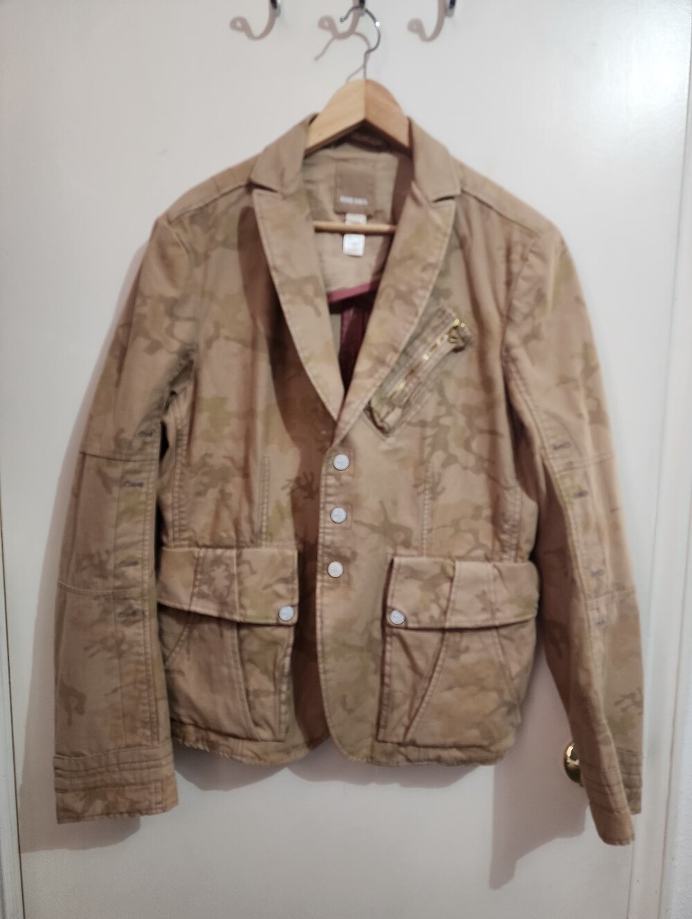 DIESEL Vintage Y2K Camo Blazer Jacket Mens Large Brown Camouflage Utility Coat L - Picture 4 of 11
